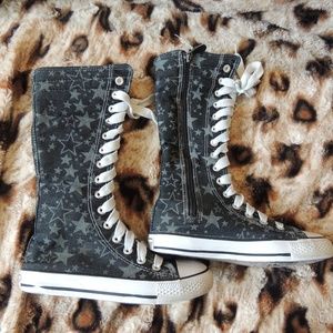 Hi top converse style shoes with stars